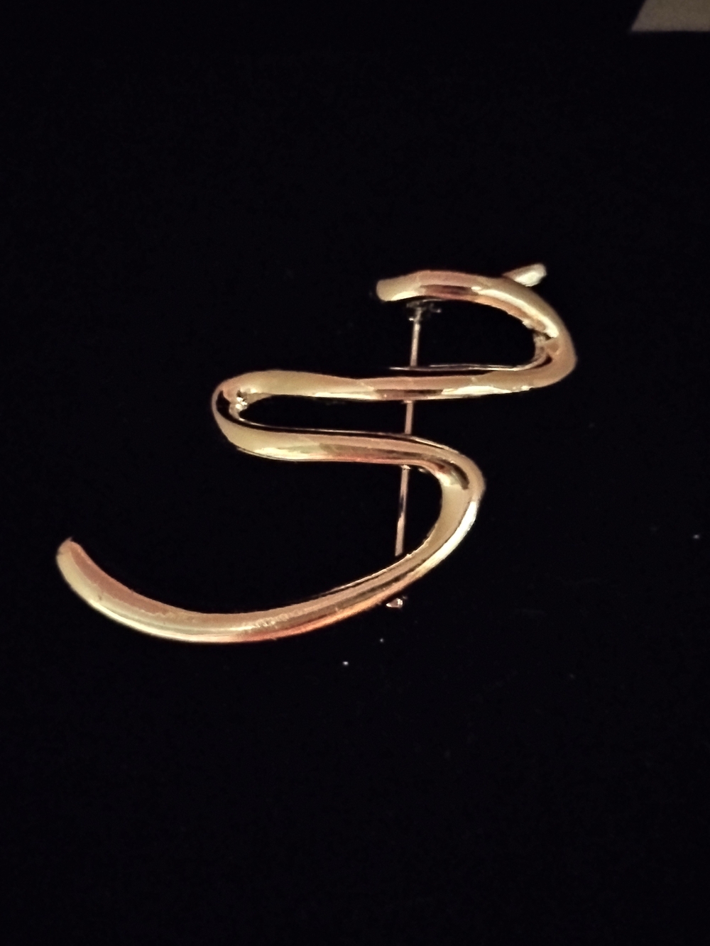 Gold-tone Spiral Statement Brooch - Women Jewelry